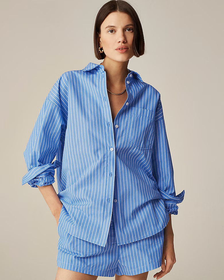 &Eacute;tienne oversized shirt in striped cotton poplin | J. Crew US