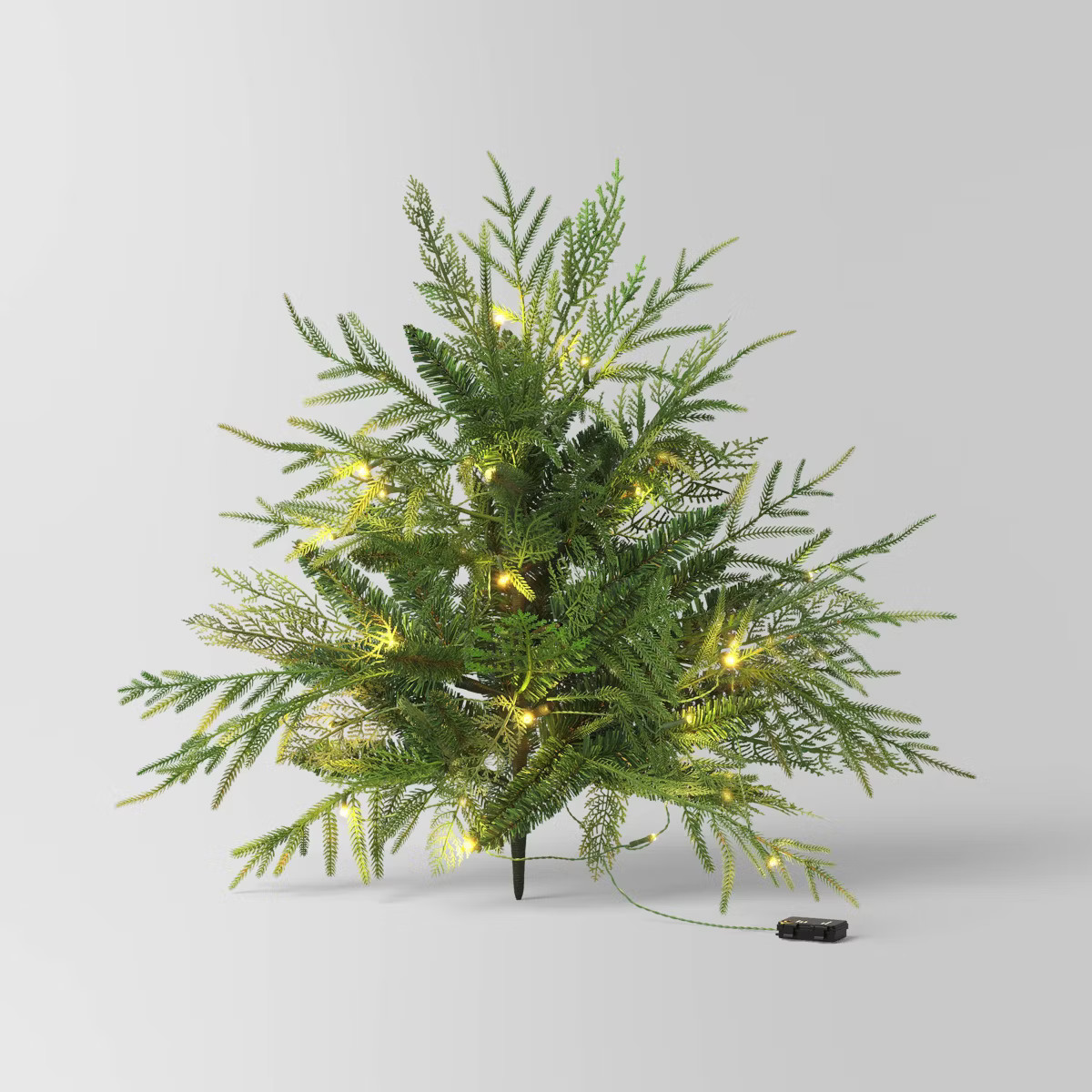 24" Pre-Lit Christmas Norfolk Cedar Artificial Greenery with Ground Stake - Wondershop™ | Target