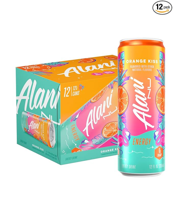 Alani Nu ORANGE KISSSugar Free Low Calorie Energy Drinks | 200mg Caffeine | Biotin B Vitamins | Z... | Amazon (US)