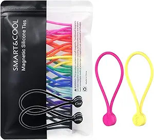 SMART&COOL Reusable Silicone Magnetic Cable Ties for Bundling and Organizing, Holding Stuff, Book... | Amazon (US)
