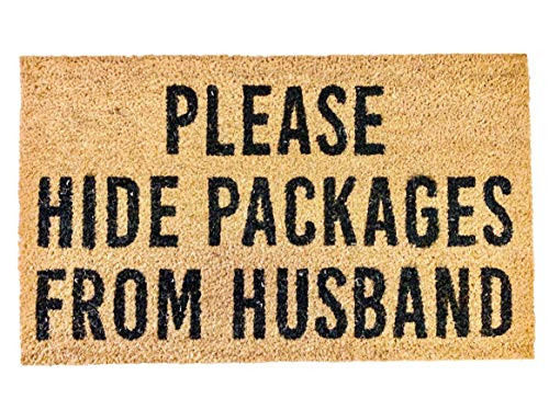 The Mandola Twins Printed Coir Doormat - Funny (Please Hide Packages from Husband) | Amazon (US)