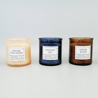 3ct Harvest Textured Glass Candles - Bullseye's Playground™ | Target