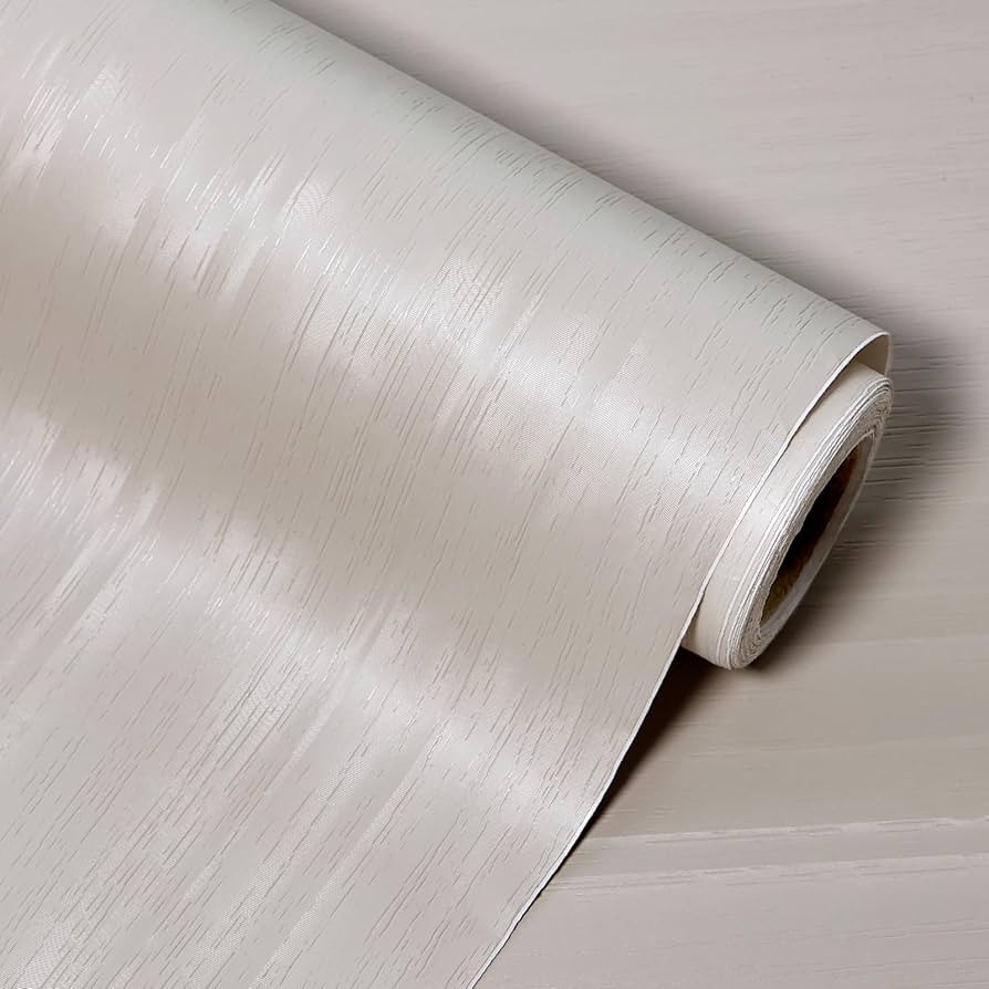 Cream Textured Peel and Stick Wallpaper 15.7"×236" Contact Paper Removable Wood Look Wall Paper ... | Amazon (US)