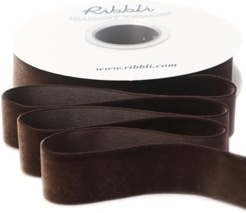 Ribbli Brown Velvet Ribbon 1 Inches Continuous10 Yard Spool Christmas Ribbon for Gift Wrapping Cr... | Amazon (US)