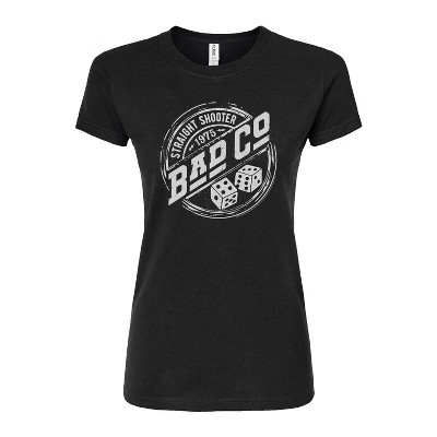 Women's Bad Company Straight Shooter 1975 Fitted Graphic T-Shirt - Black - Small | Target