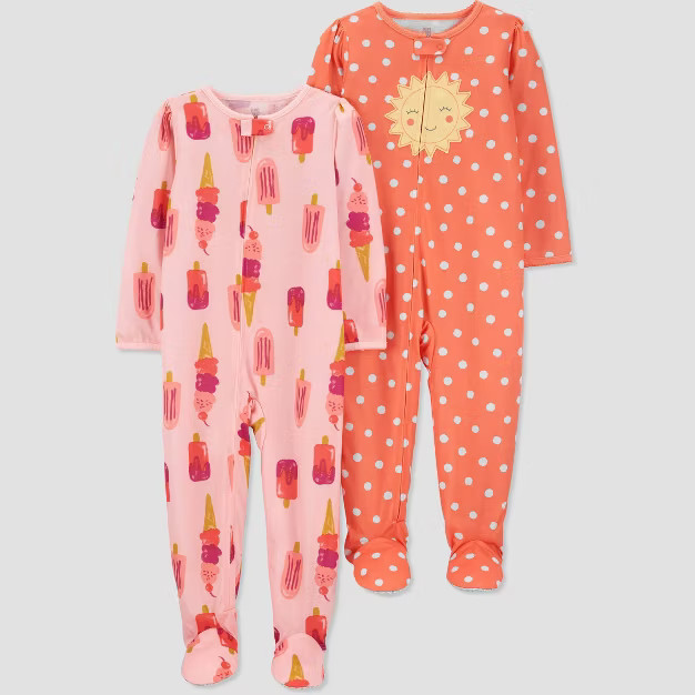 Baby Girls' 2pk Sun/Ice Cream Footed Pajama - Just One You® made by carter's Pink | Target