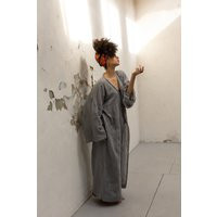 Gray Abaya, Open Abaya, Abaya For Women, Handmade Muslim Women Cotton Open Front Dubai Kaftan Dress, Eid | Etsy (US)