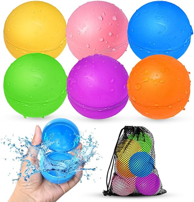 SOPPYCID Reusable Water Balloons, Water Ball for beach toys, Summer toys, Easy Quick Fill & Self-... | Amazon (US)
