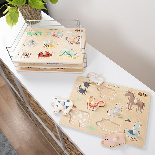 Animal Kingdom Peg Puzzle Set of 4 | Fat Brain Toys