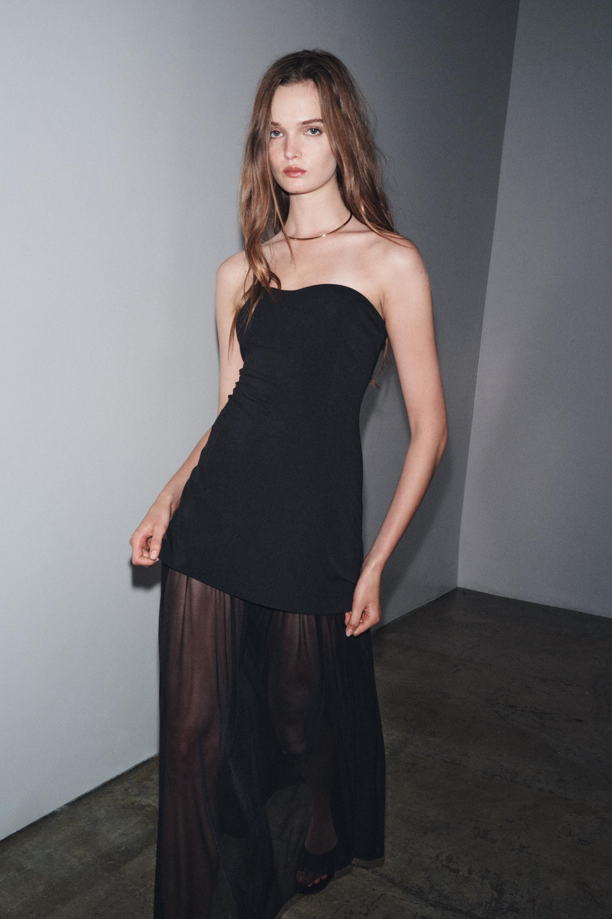 COMBINATION STRAPLESS DRESS | Zara US