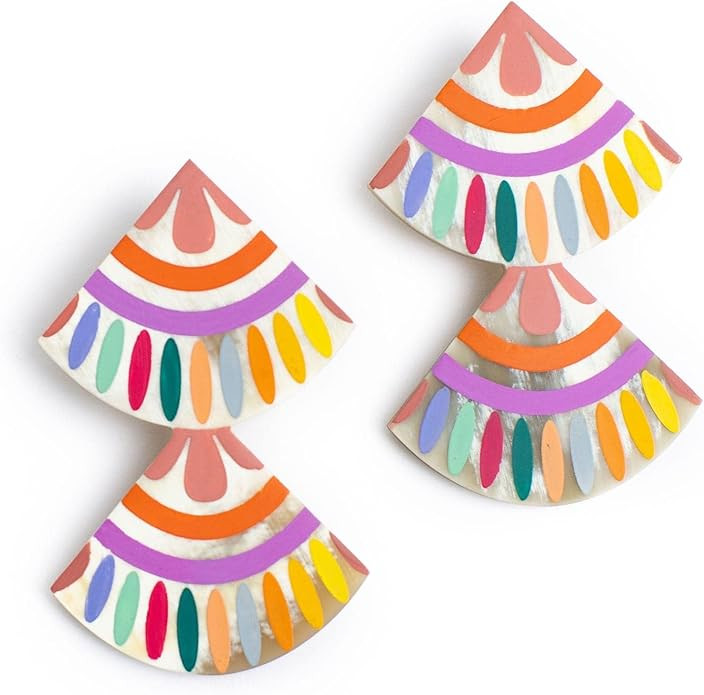 Rainbow Double Tile Earrings | Amazon (US)
