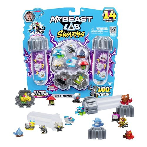 MRBEAST LAB Swarms Series 3, Hyper Fusion Series, 14 Pack Collectible Micro Beasts, 14 Collectible Stickers & 4 Fusion Caps to Build Out Your Own Septic Snow Globe | Amazon (US)
