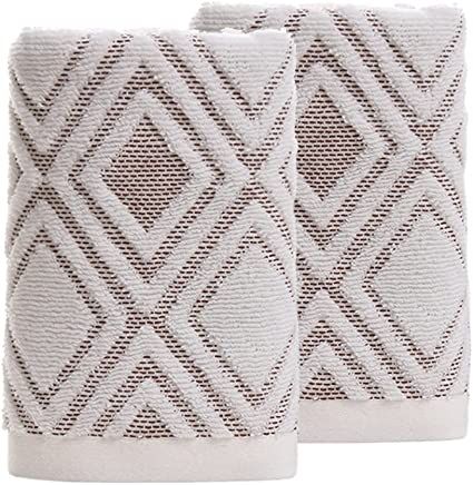 Pidada Hand Towels Set of 2 Diamond Pattern 100% Cotton Absorbent Soft Decorative Towel for Bathr... | Amazon (US)