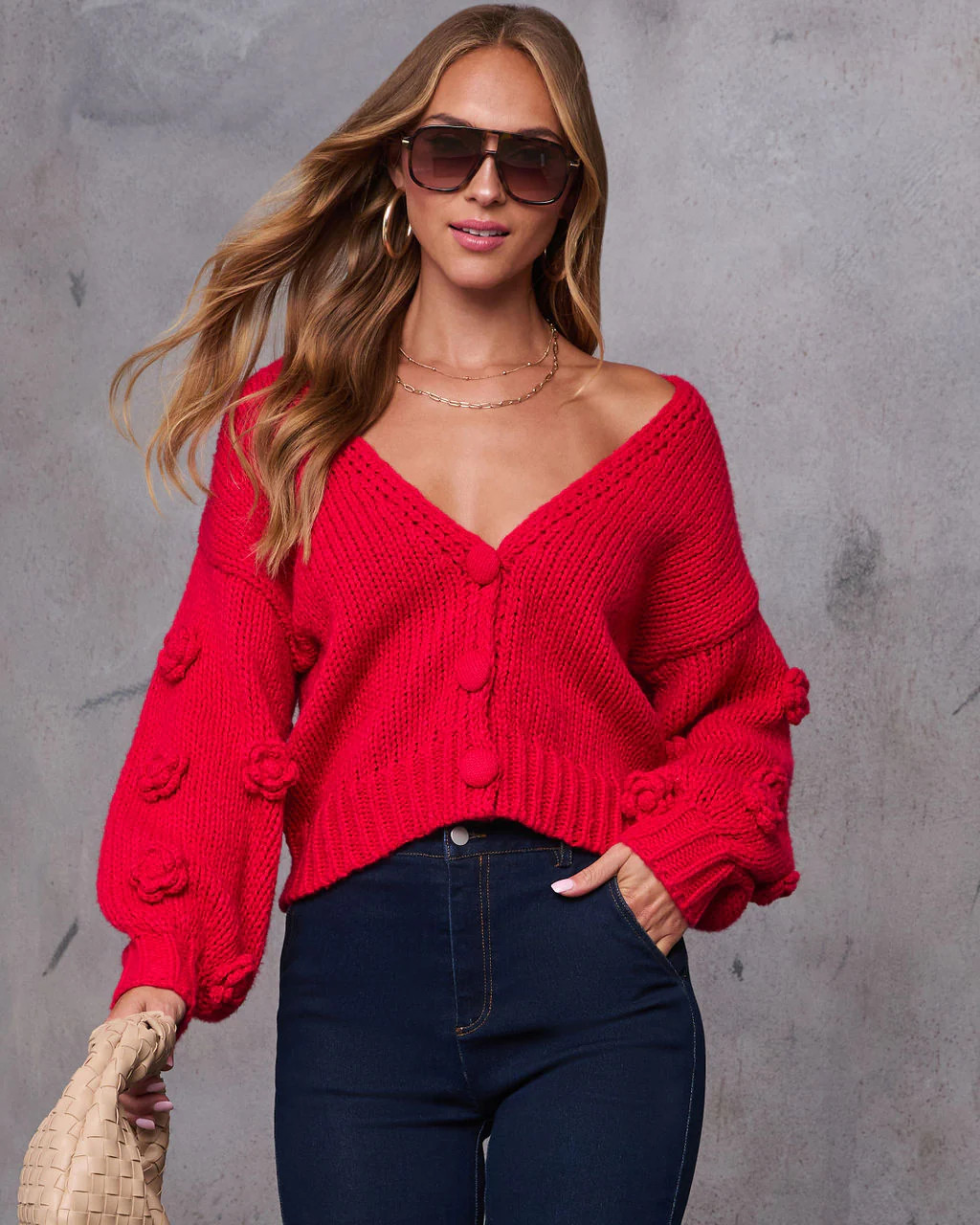 Sonja Knit Floral Detail Cardigan | VICI