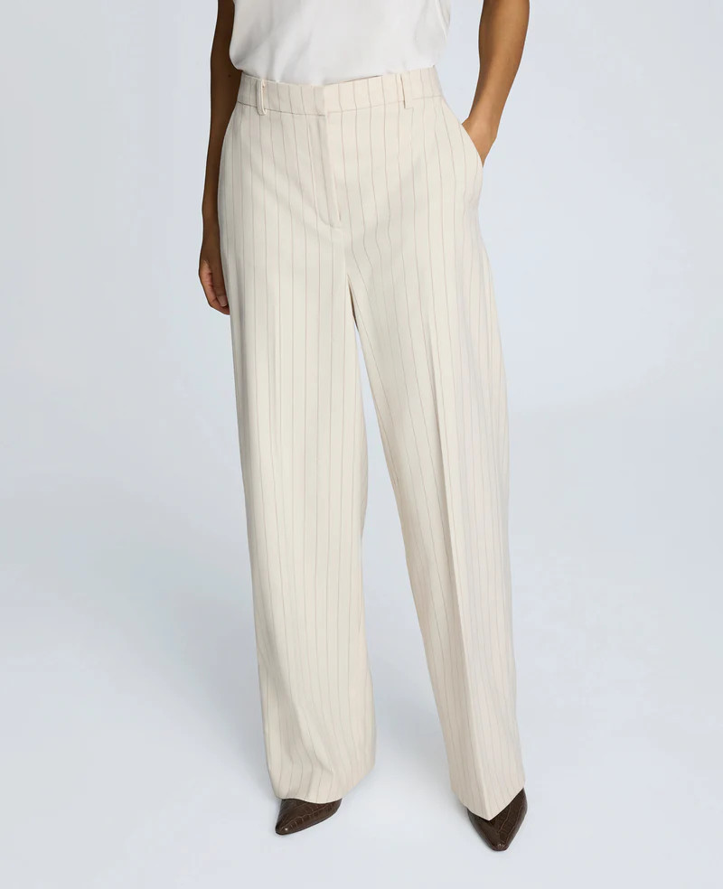 Pinstripe High Rise Wide Leg Pant | Kenneth Cole