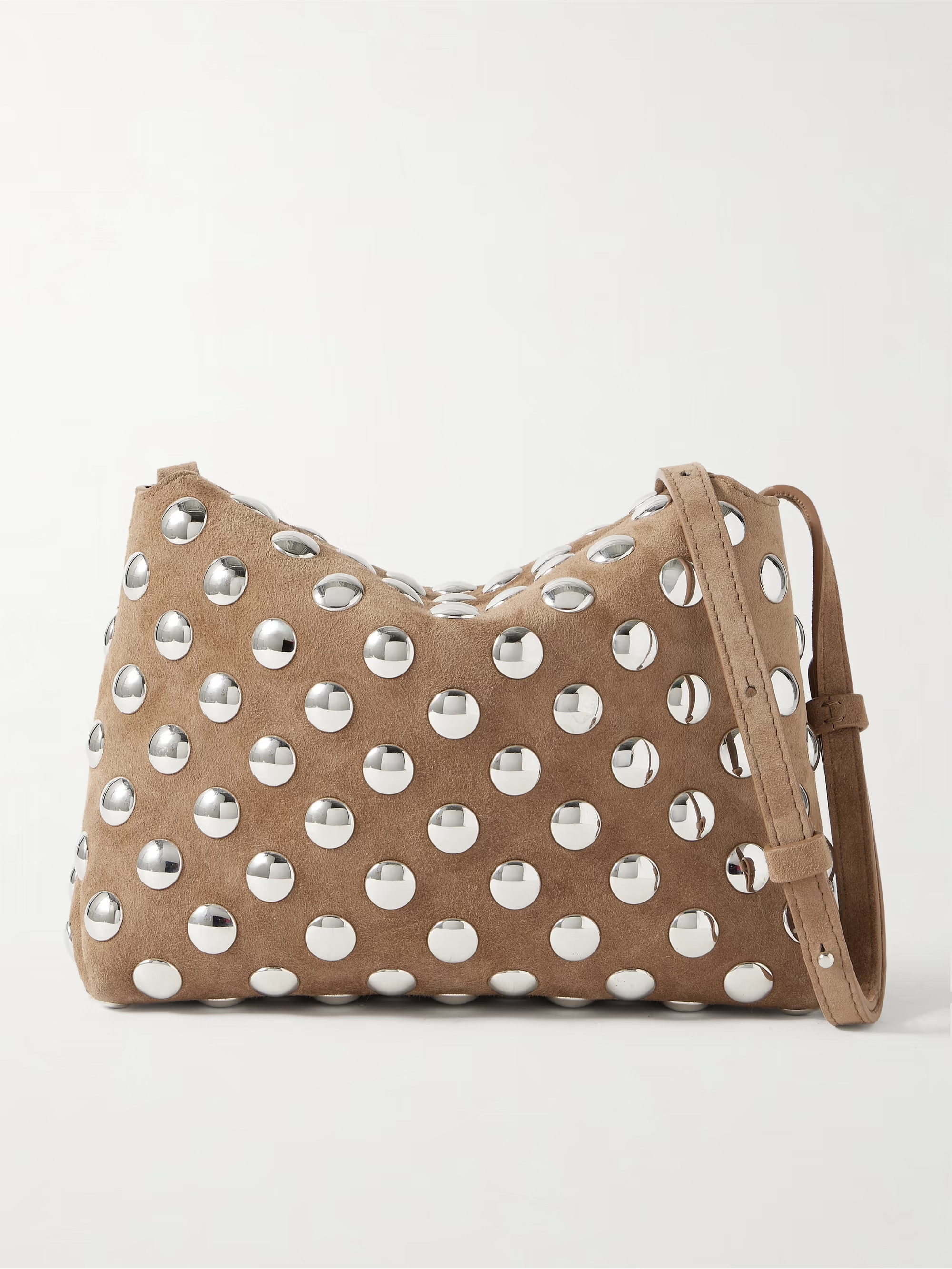Lina medium studded suede shoulder bag | NET-A-PORTER (UK & EU)