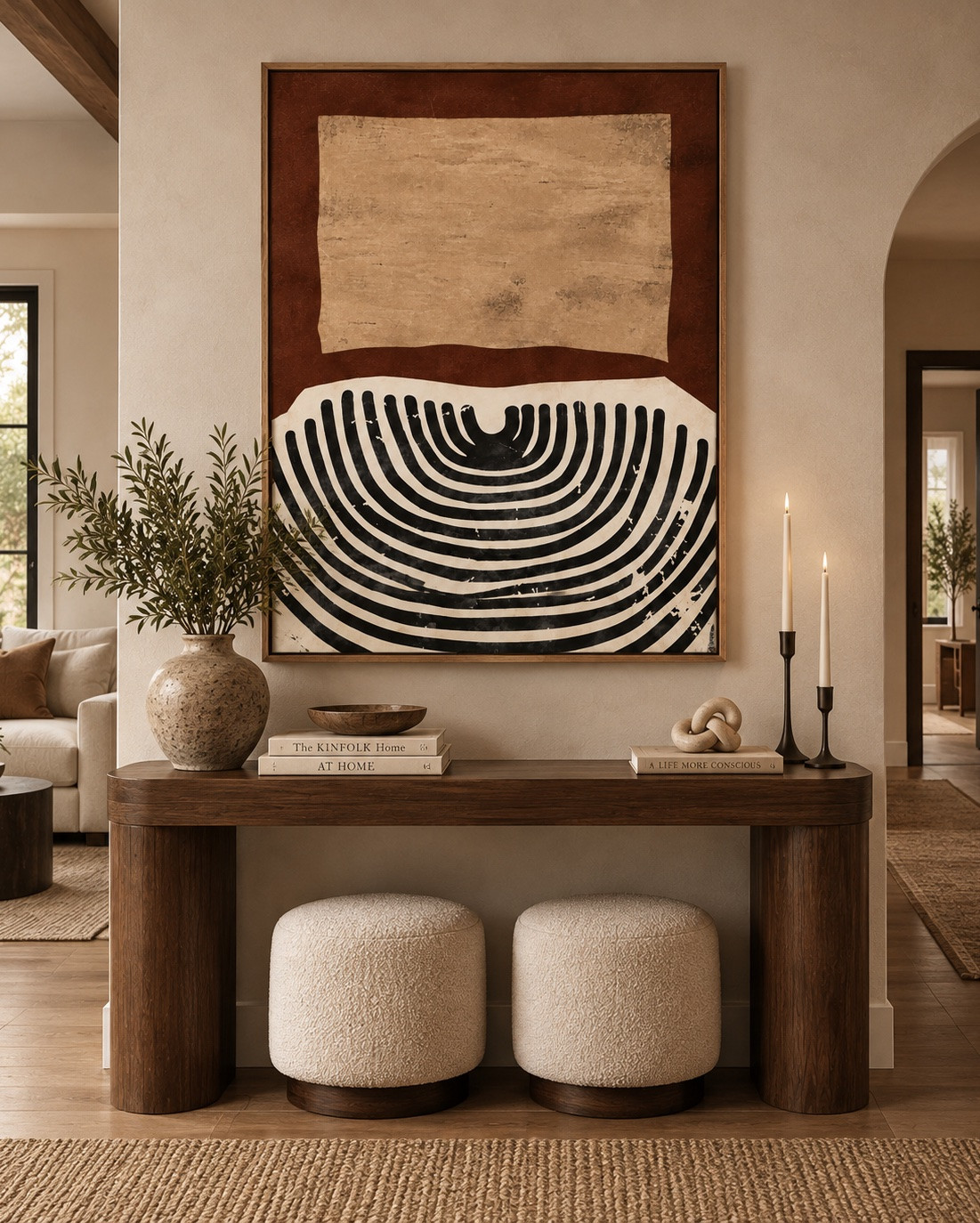 Earthy tones, bold lines, and just the right amount of texture. 🤎 Earthbound Rhythm was created to bring warmth and visual interest to a space without overwhelming it. I love how naturally it pairs with cream upholstery, warm wood tones, and modern organic décor.

#MooreArtCollection #ModernOrganicDecor #AbstractWallArt #EarthToneDecor #StatementArt

#LTKHome