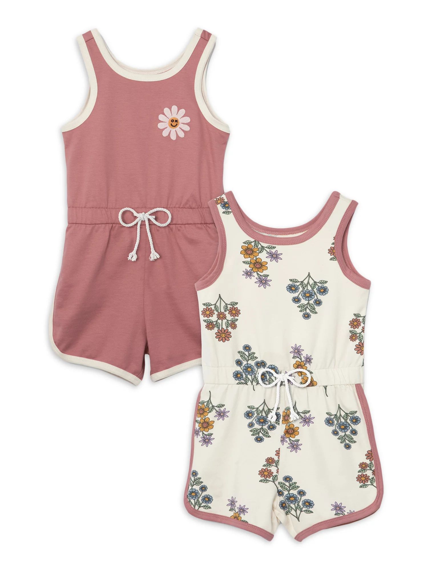 Little Star Organic Toddler Girl 2Pk Rompers, Size 12M-5T | Walmart (US)