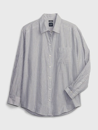 Metallic Stripe Big Shirt | Gap (CA)