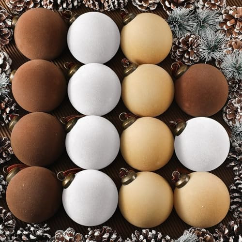 Liliful 15 Pcs Velvet Christmas Balls Bulk Flocked Christmas Tree Ball Ornaments Plastic Xmas Dec... | Amazon (US)