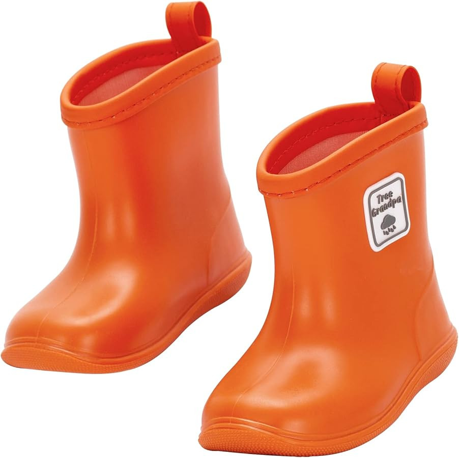 Toddler Kids Rain Boots for Boys Girls Easy-on Lightweight Waterproof Rainboots Baby | Amazon (US)