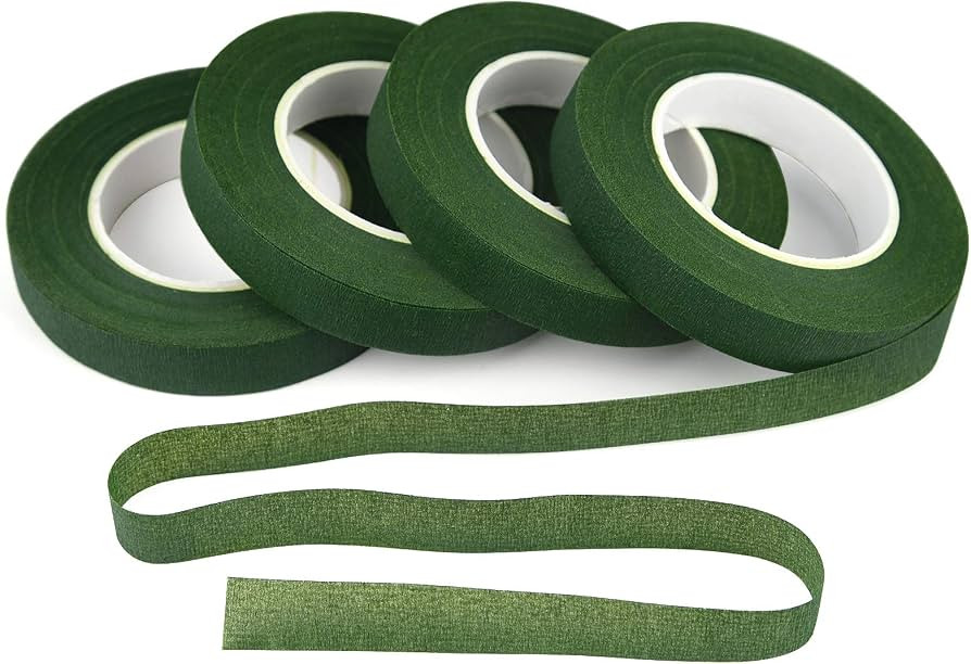 KUUQA 4 Rolls 1/2" Wide Dark Green Floral Tapes for Bouquet Stem Wrapping and Floral Crafts,Weddi... | Amazon (US)
