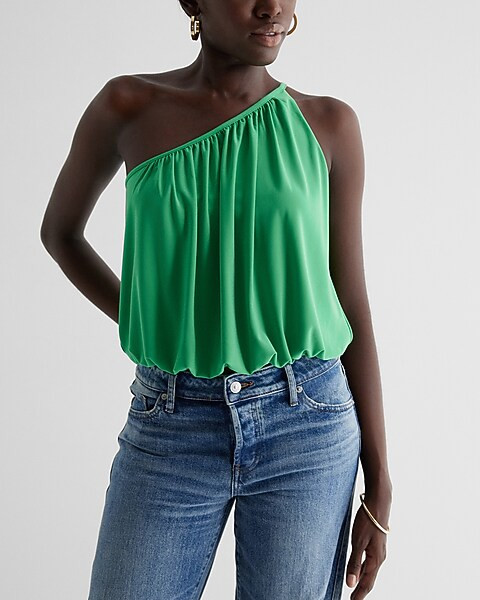 One Shoulder Draped Tank | Express