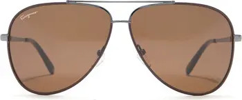 Salvatore Ferragamo 60mm Aviator Sunglasses | Nordstrom Rack