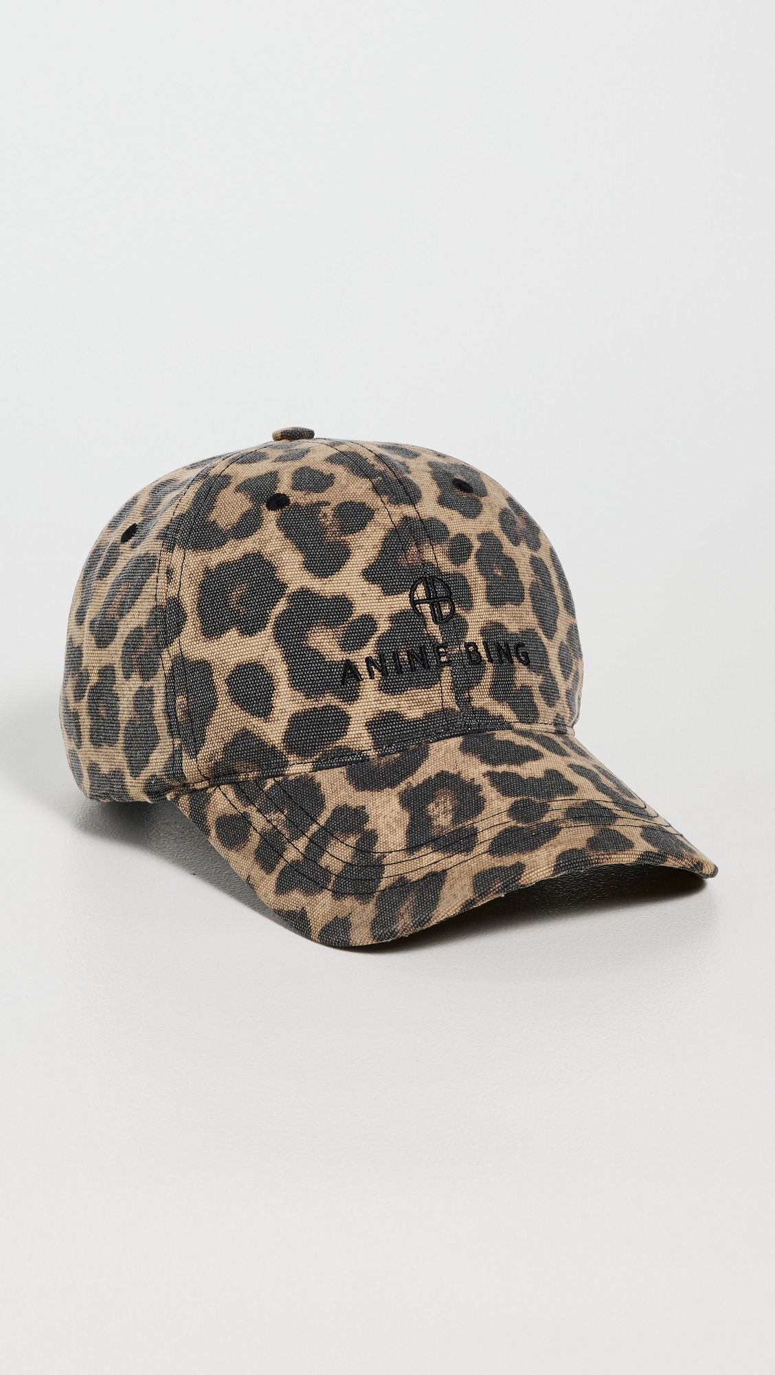 ANINE BING Jeremy Baseball Cap Black and Brown Leopard One Size | Shopbop