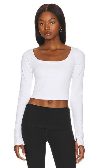 Alosoft Form Long Sleeve Top in White | Revolve Clothing (Global)