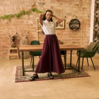 Front Ribbon Purple Linen Maxi Skirt With Pockets, Ribbon Detail Long Circle Spell in Plum | Etsy (UK)
