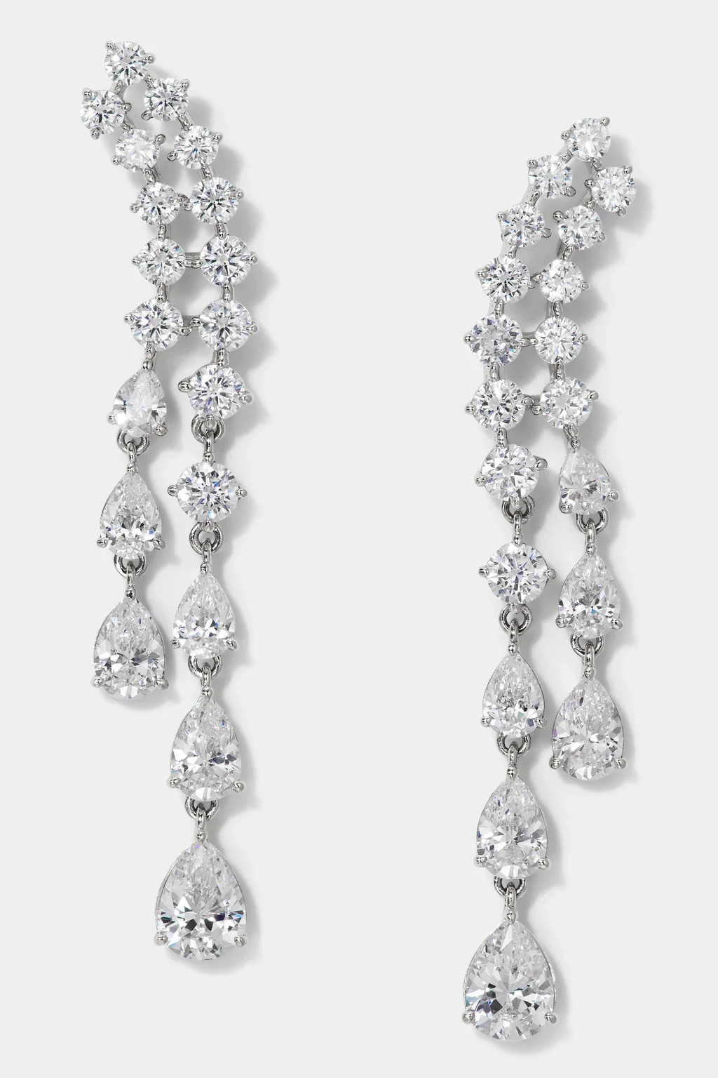 WILLOW CZ DOUBLE DROP LINEAR POST CLIMBER EARRINGS | NADRI