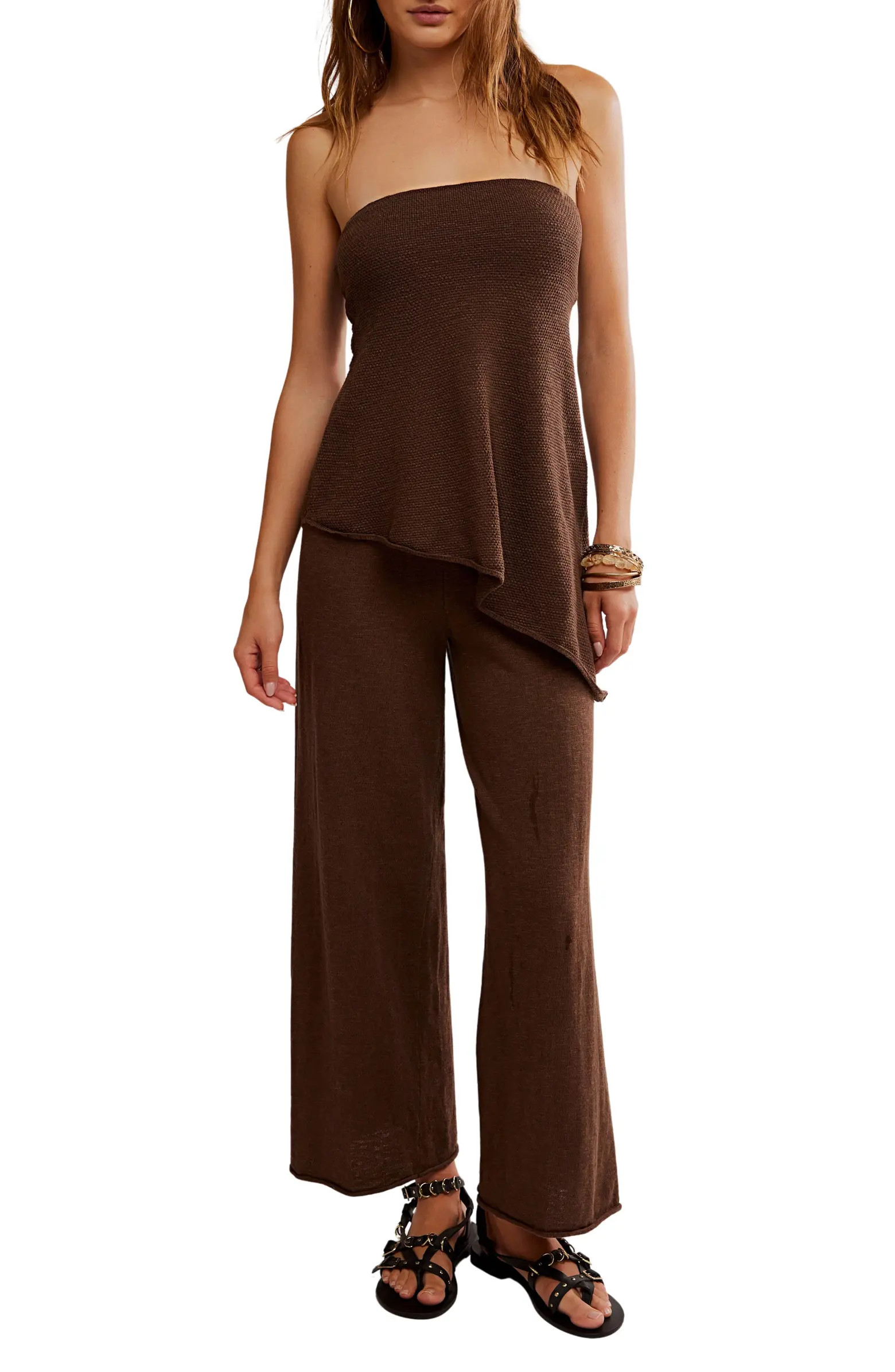 Krista Tube Top & Crop Wide Leg Pants Set | Nordstrom