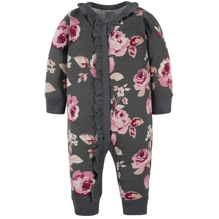 Modern Moments by Gerber Baby Girl Mitten Cuff Coverall, (Newborn - 0/3 Months) | Walmart (US)