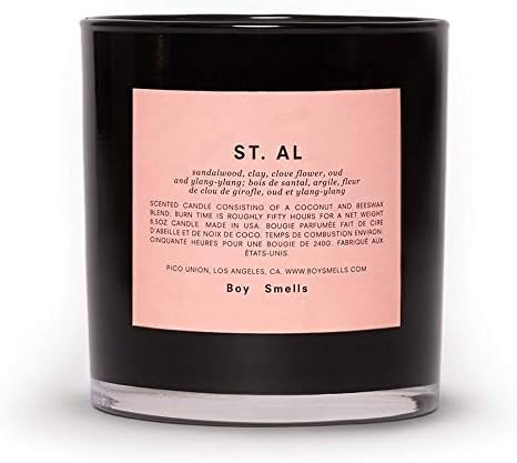St. Al Boy Smells Candle | 50 Hour Long Burning Candles | All Natural Coconut & Beeswax Candles |... | Amazon (US)