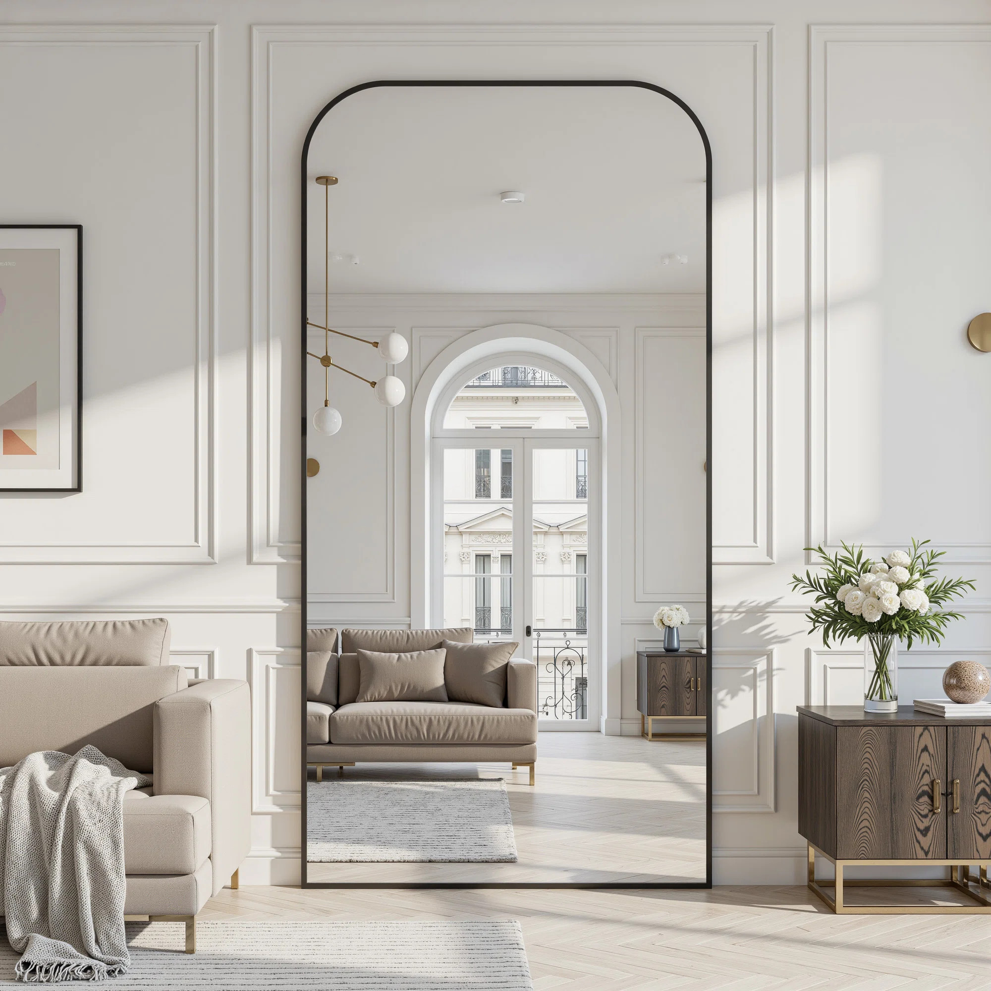Arched Metal Oversized Full-Length Mirror | Wayfair North America