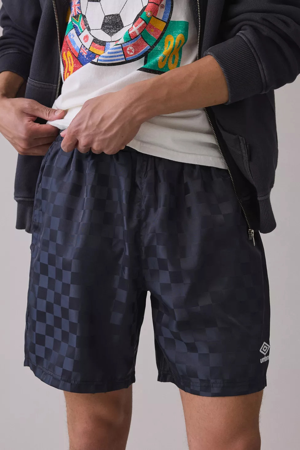 Umbro UO Exclusive Checkerboard Pattern 7\u201d Shorts | Urban Outfitters (US and RoW)