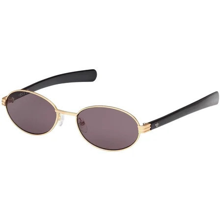 Adidas Gold-Tone Oval Unisex Sunglasses with Black Acetate Temples - OR0123 31A 54 | Walmart (US)