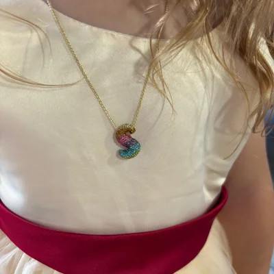 Kids' Bubble Initial Necklace - Multi | BaubleBar