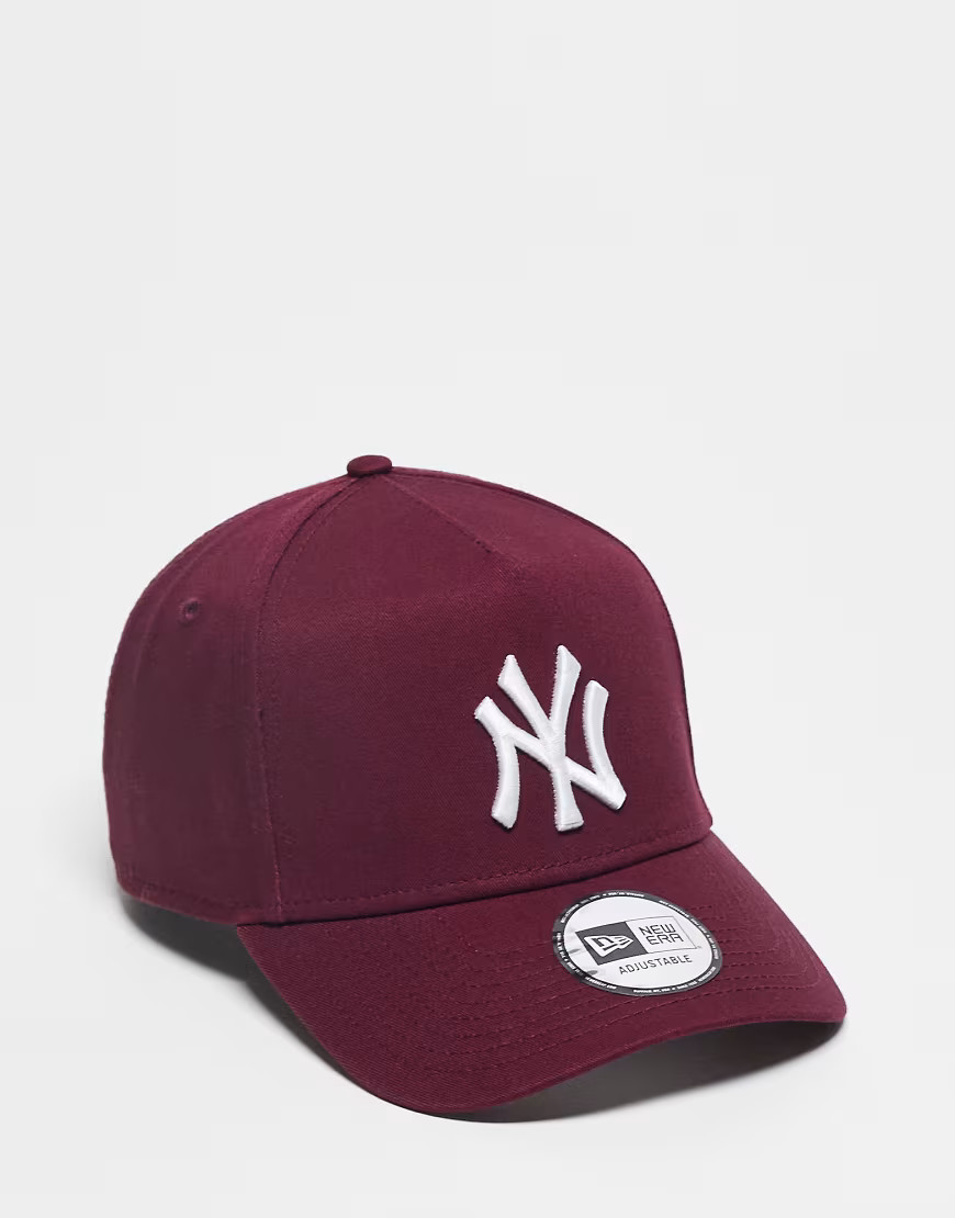 New Era NY Yankees 9forty cap in burgundy-Red | ASOS (Global)