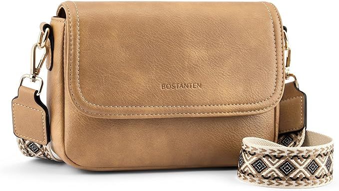 BOSTANTEN Small Crossbody Purses for Women Leather Handbags Shoulder Flodover Bags with Guitar St... | Amazon (US)