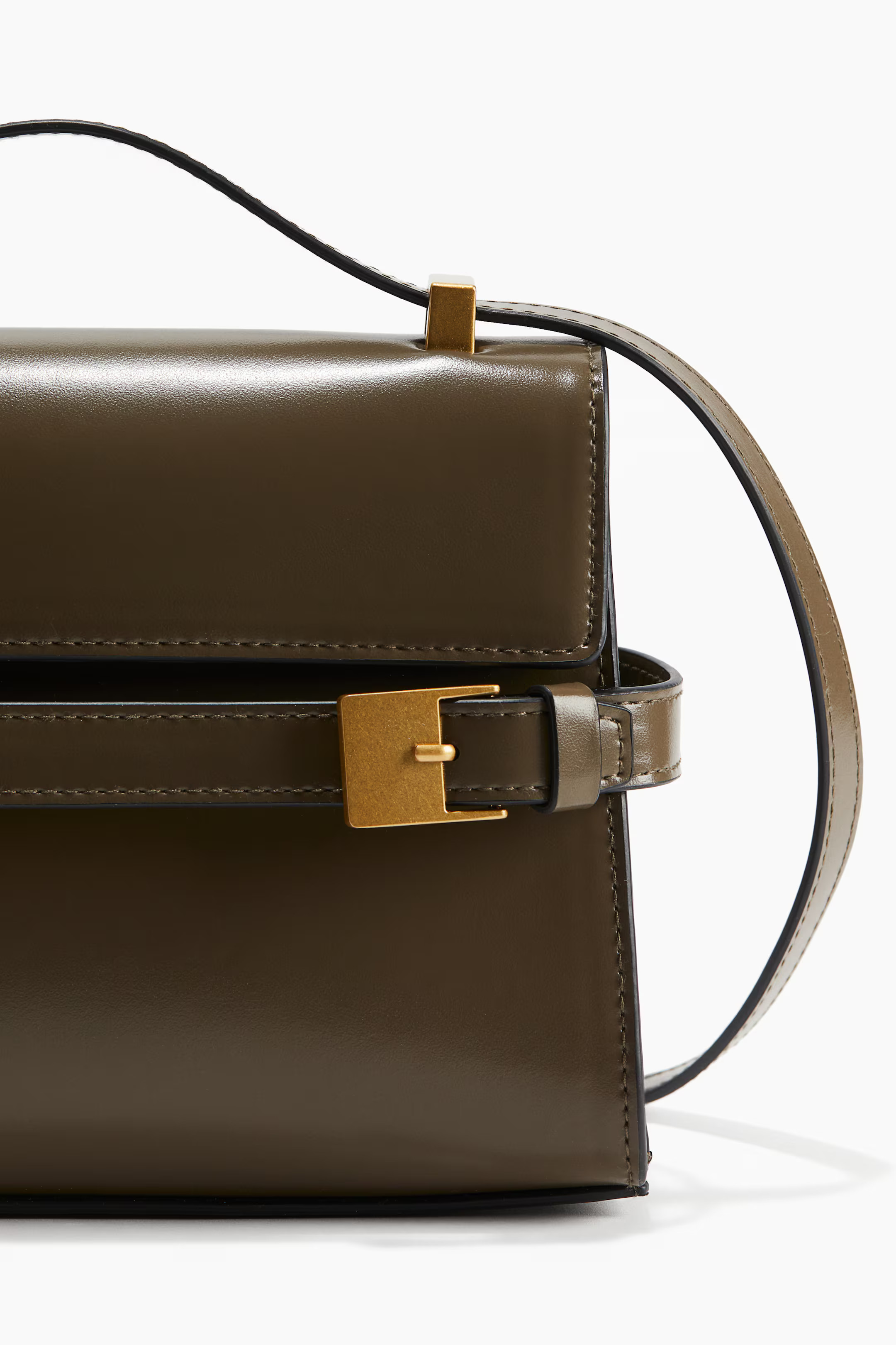 Strap-detail crossbody bag - Dark khaki green - Ladies | H&M GB | H&M (UK, MY, IN, SG, PH, TW, HK)