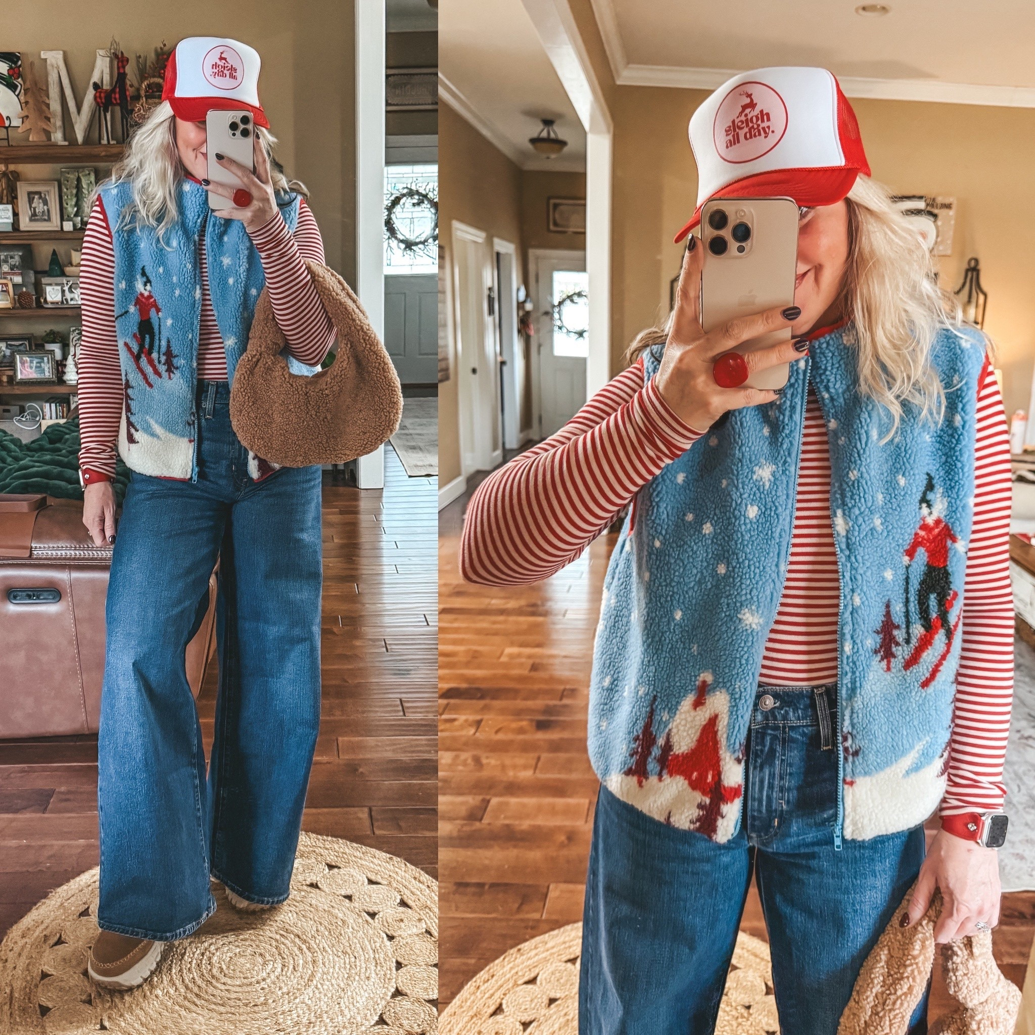 Love this fit! ❄️
Jeans - sized up one (the fit is 👏🏼👏🏼)
Striped tee - M (on sale and so warm and cozy) comes in more colors too 
Vest - M (so cute and con be worn all winter)
♥️Red watchband - save with code MANDIE


#LTKgrwm #LTKSaleAlert #LTKootd