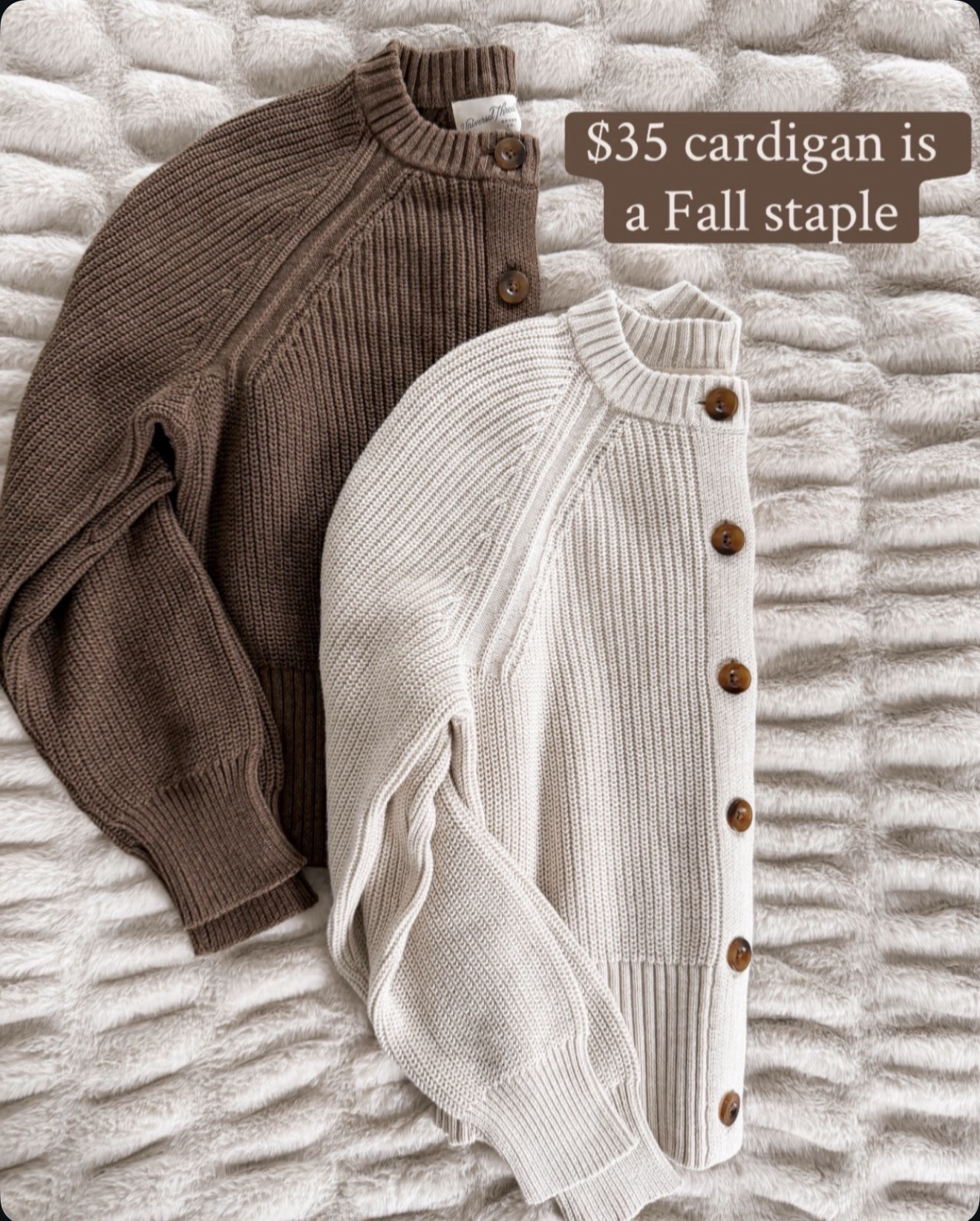 ‼️ On sale for $24 ‼️ A fall staple you’ll wear nonstop 🤎 The cozy ribbed knit, button detail, and easy neutral colors make this cardigan look so much more expensive! 🍂