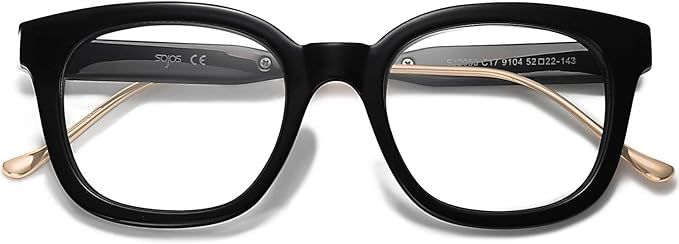 SOJOS Classic Square Blue Light Blocking Glasses Retro Computer Eyeglass SJ5060 | Amazon (US)