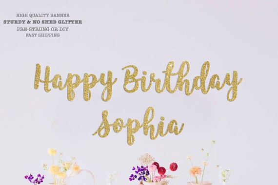 Happy Birthday Banner Gold Birthday Banner Happy Birthday - Etsy | Etsy (US)