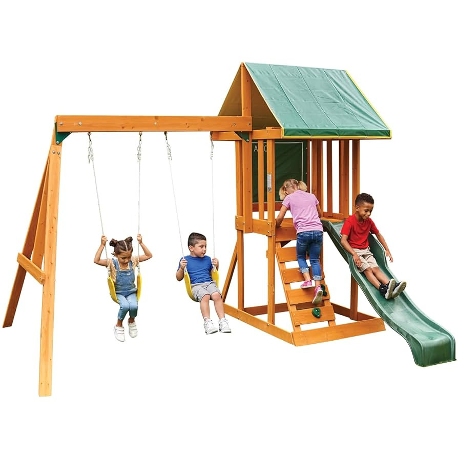 KidKraft Appleton Wooden Swing Set, (Amazon Exclusive) | Amazon (US)