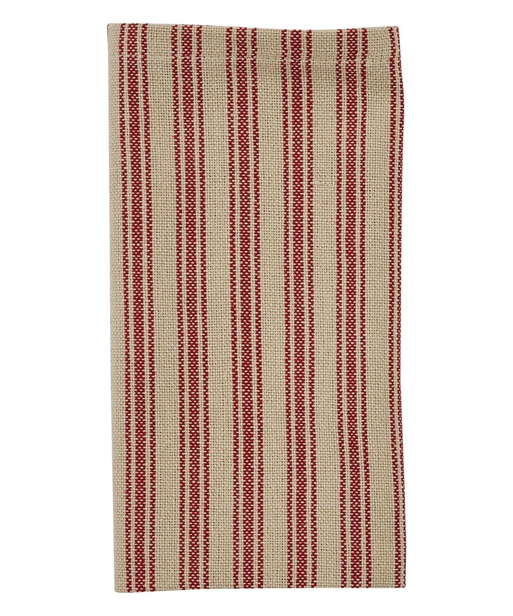 Park Designs Cloth Napkins - Red & White Stripe Oh Christmas Tree Napkin - Set of Four | Zulily