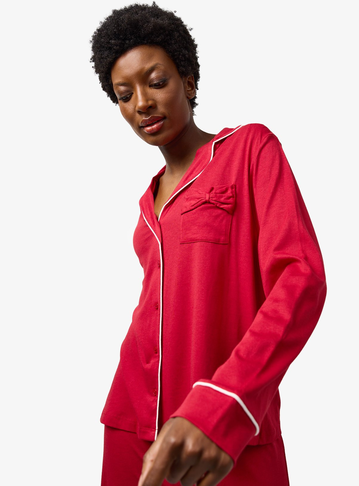 Red Modal Blend Traditional Pyjamas S | argos.co.uk