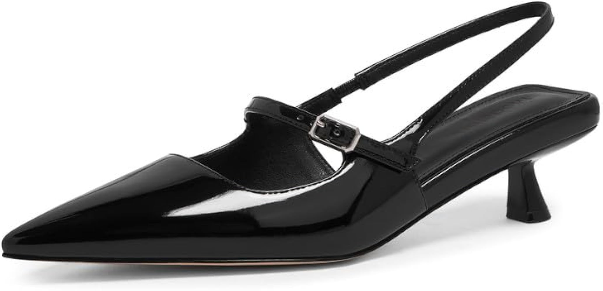 Modatope Kitten Heels Closed Toe Pointed Toe Slingback Heels Women Pumps Wedding Dress Shoes | Amazon (US)